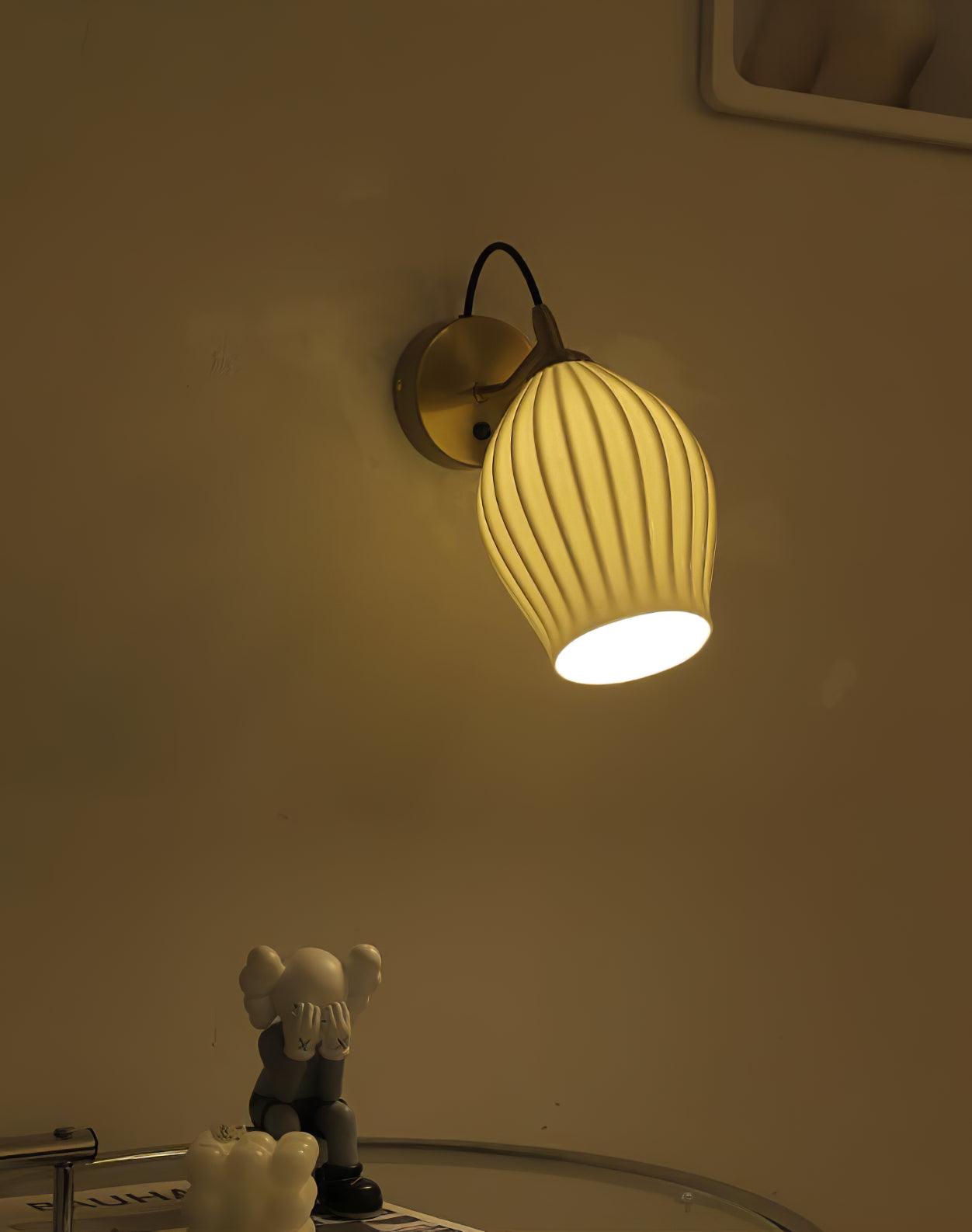 Zotalisra Modern Minimalist Ribbed Ceramic Wall light - Lamp Outdoor