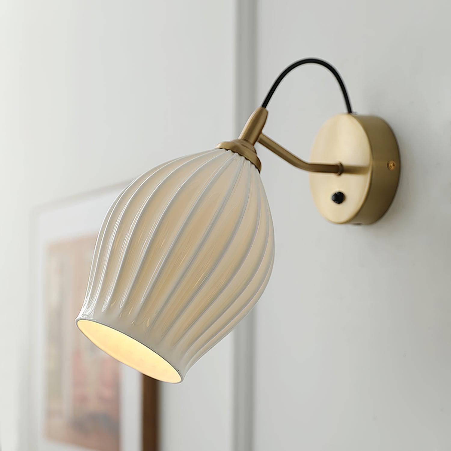 Zotalisra Modern Minimalist Ribbed Ceramic Wall light - Lamp Outdoor