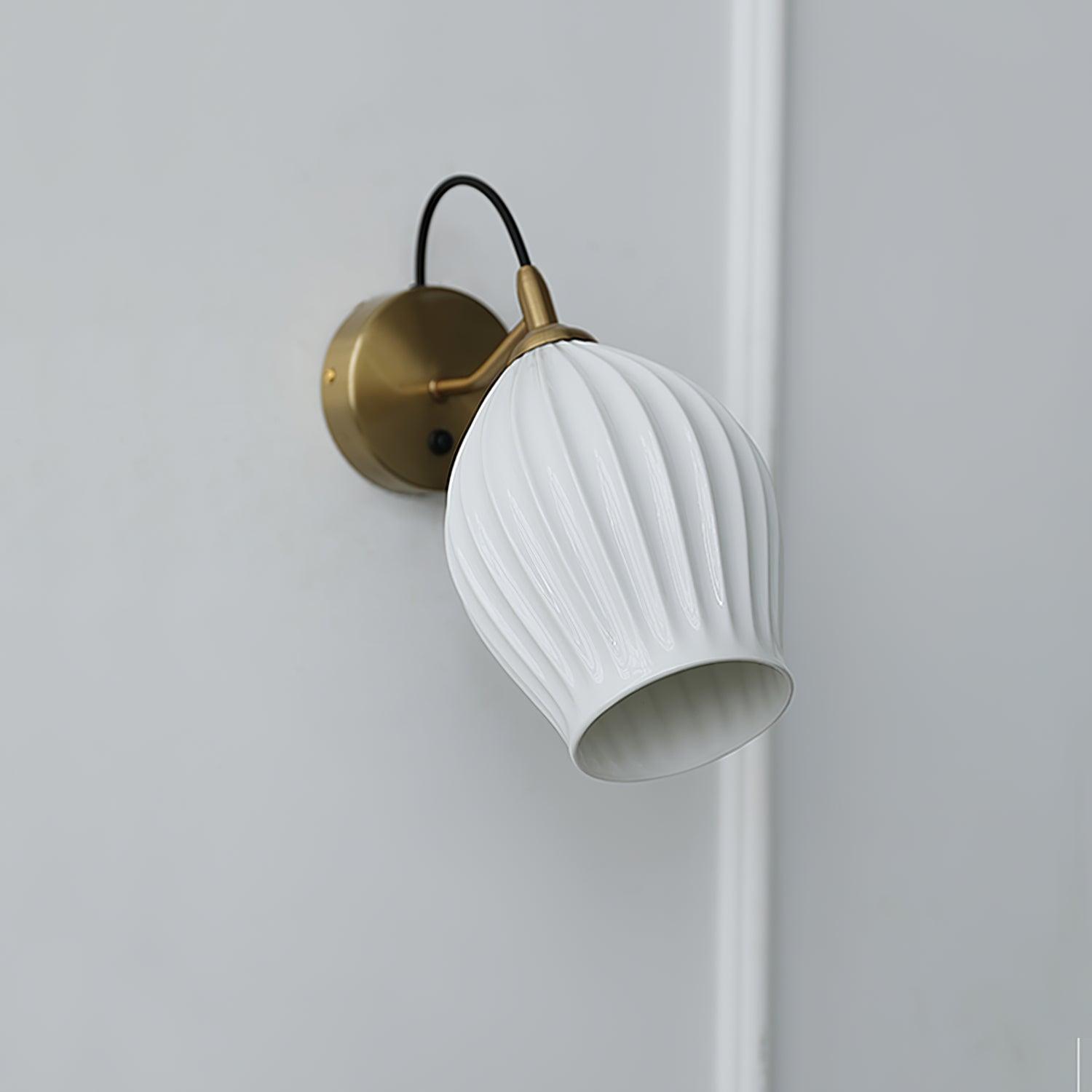 Zotalisra Modern Minimalist Ribbed Ceramic Wall light - Lamp Outdoor