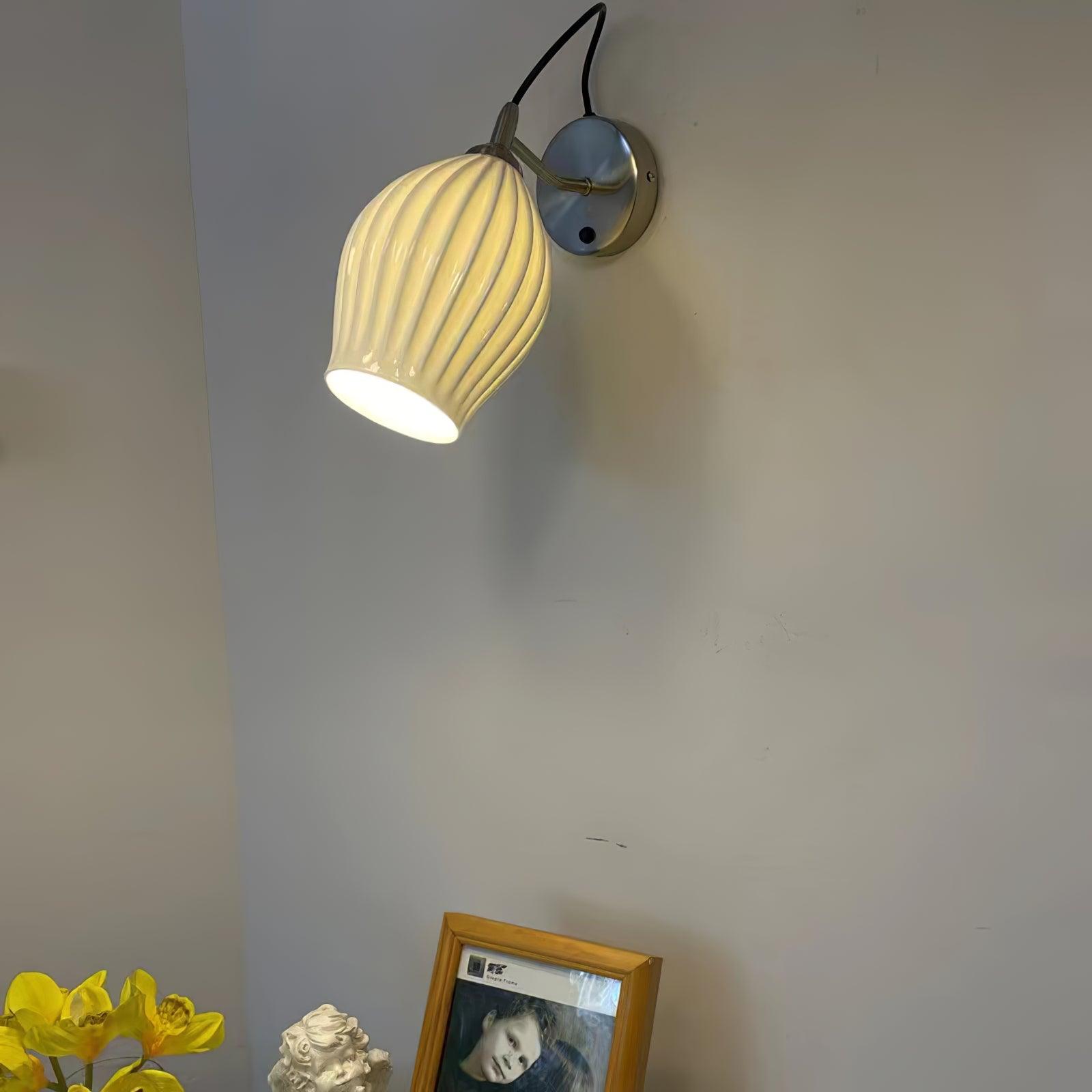 Zotalisra Modern Minimalist Ribbed Ceramic Wall light - Lamp Outdoor