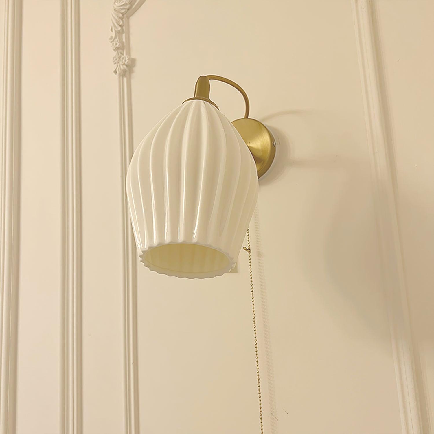 Zotalisra Modern Minimalist Ribbed Ceramic Wall light - Lamp Outdoor