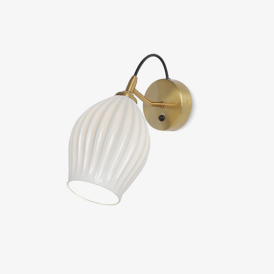 Zotalisra Modern Minimalist Ribbed Ceramic Wall light - Lamp Outdoor
