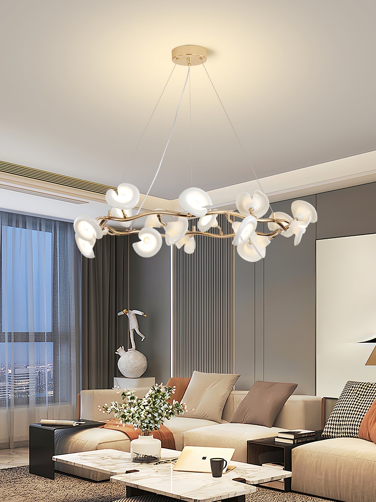 Aurora Chandelier Blossom Branch Elegant - Lamp Outdoor