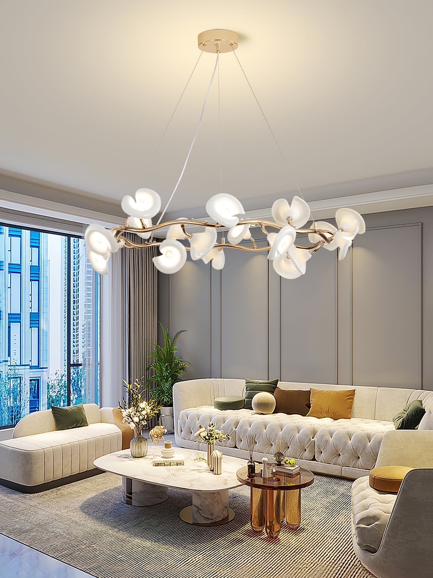 Aurora Chandelier Blossom Branch Elegant - Lamp Outdoor