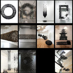 Arsilus Charcoal Stone Shape Hourglass Sculptural Chandelier - Lamp Outdoor