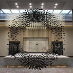 Arsilus Charcoal Stone Sculptural Chandelier Orbicular - Lamp Outdoor