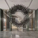 Arsilus Charcoal Stone Sculptural Chandelier Orbicular - Lamp Outdoor