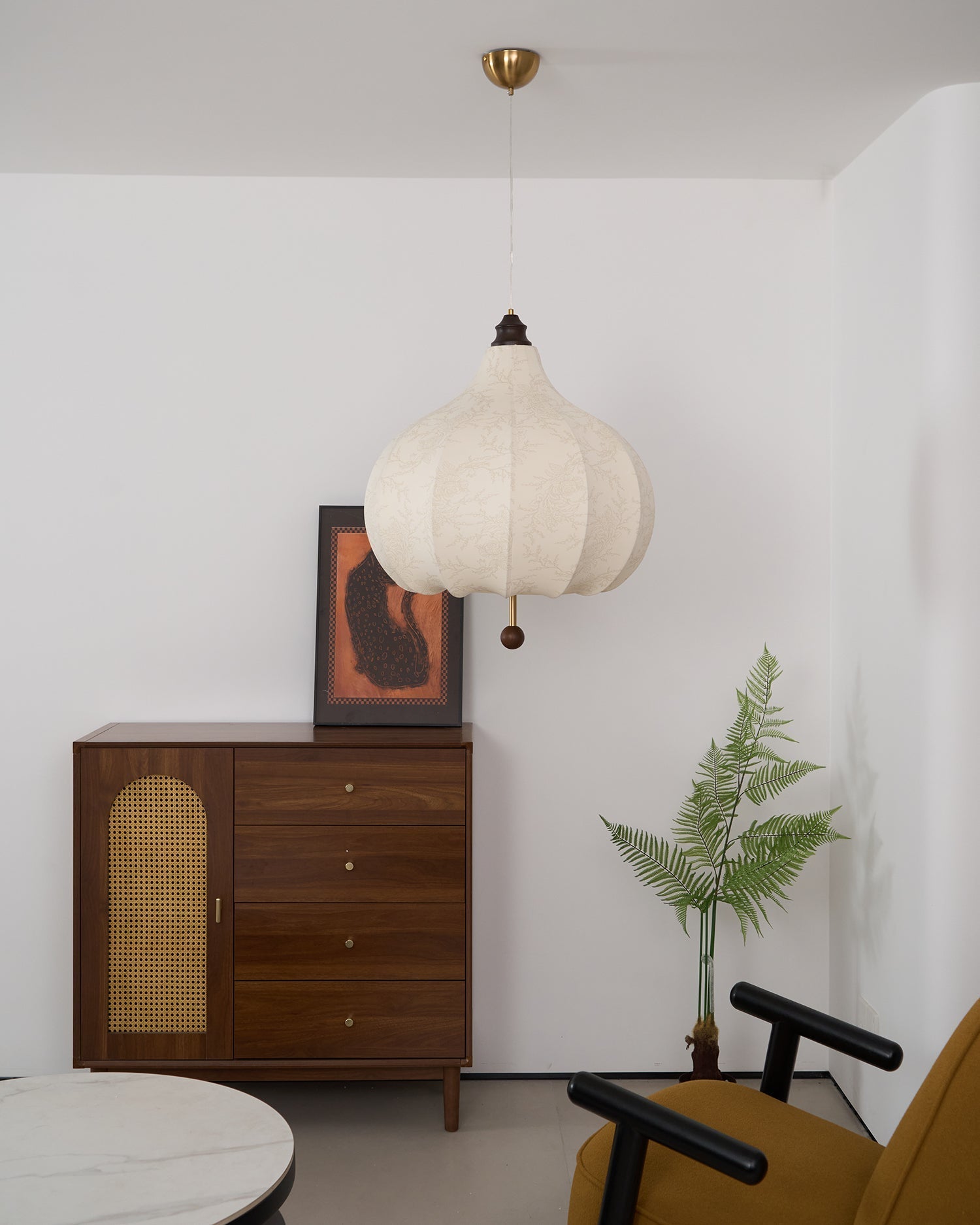 Chestnut Fabric Pendant Light - Lamp Outdoor
