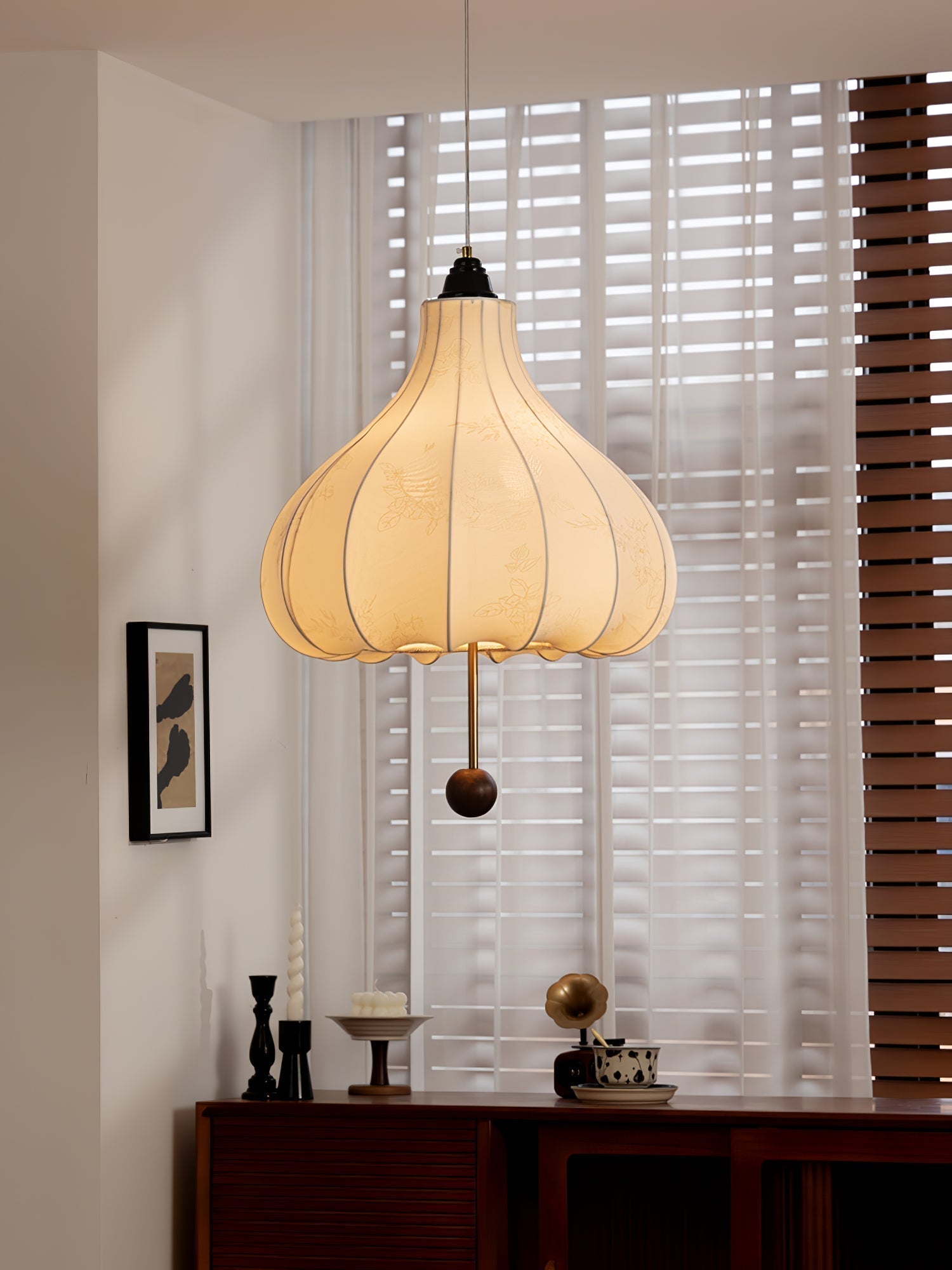 Chestnut Fabric Pendant Light - Lamp Outdoor