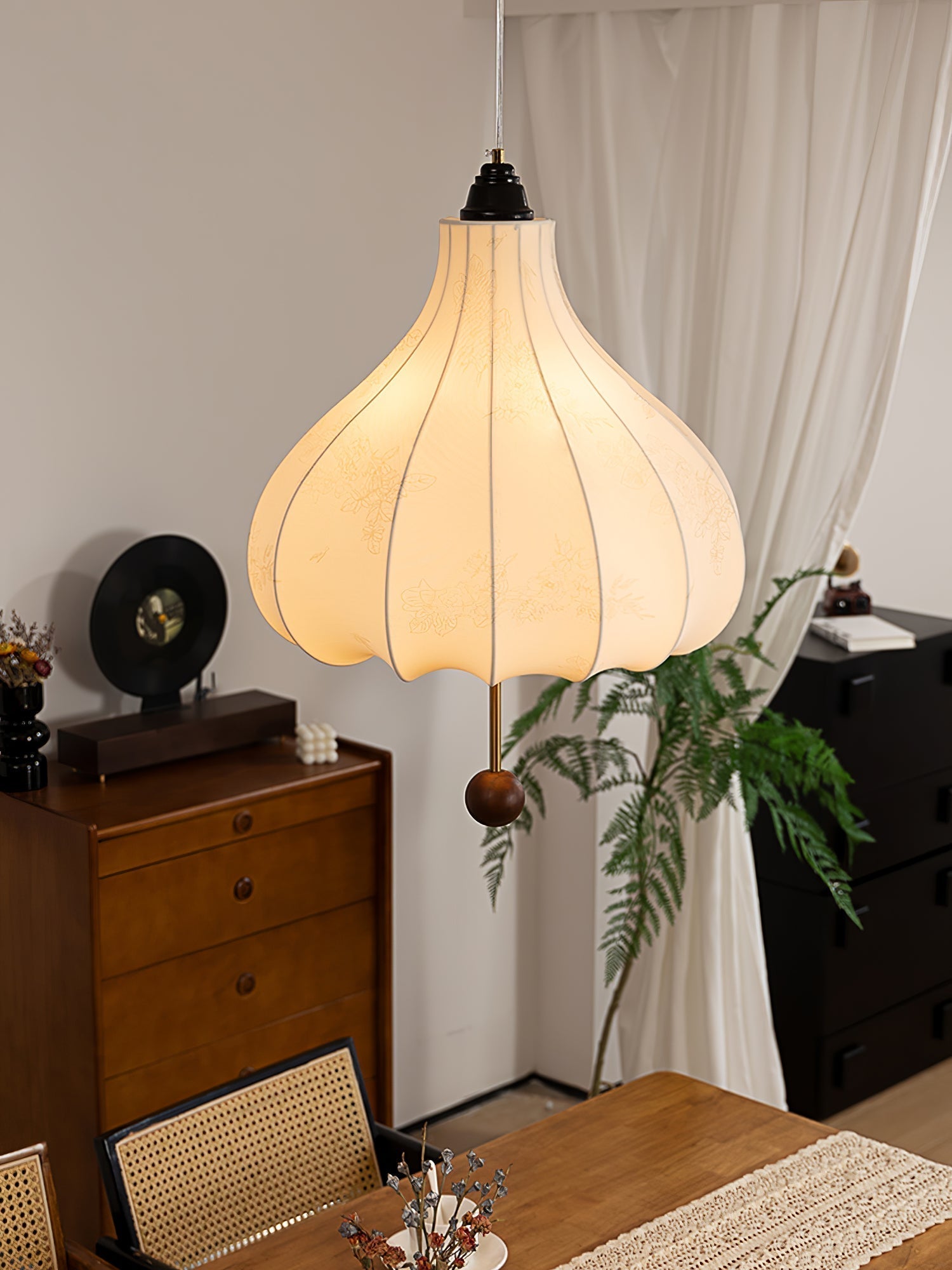 Chestnut Fabric Pendant Light - Lamp Outdoor
