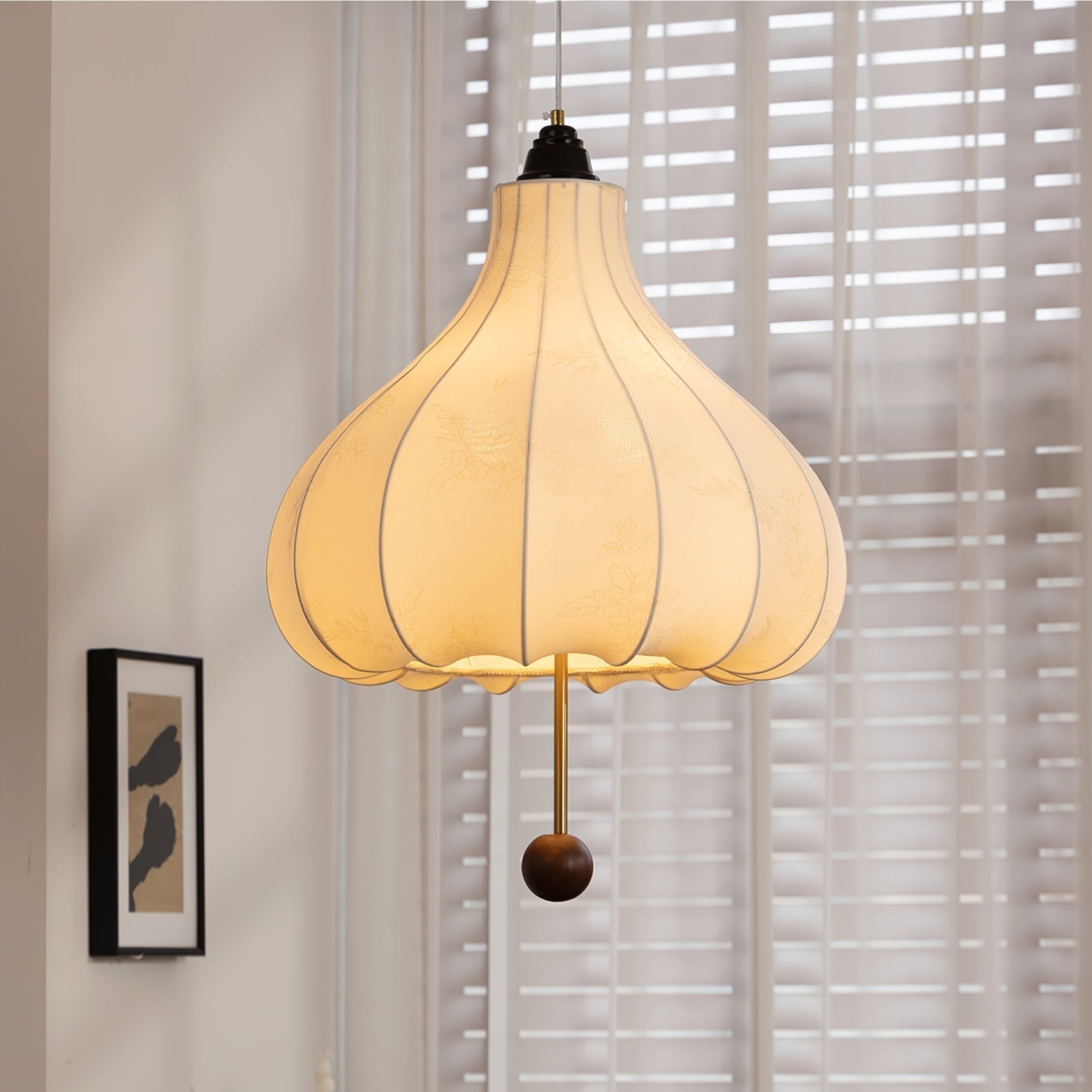 Chestnut Fabric Pendant Light - Lamp Outdoor