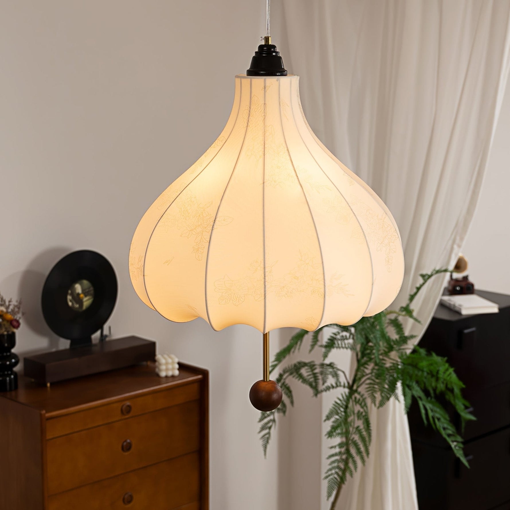 Chestnut Fabric Pendant Light - Lamp Outdoor