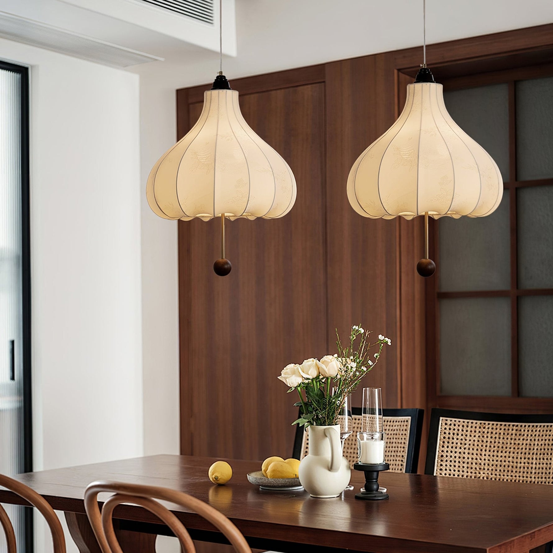 Chestnut Fabric Pendant Light - Lamp Outdoor