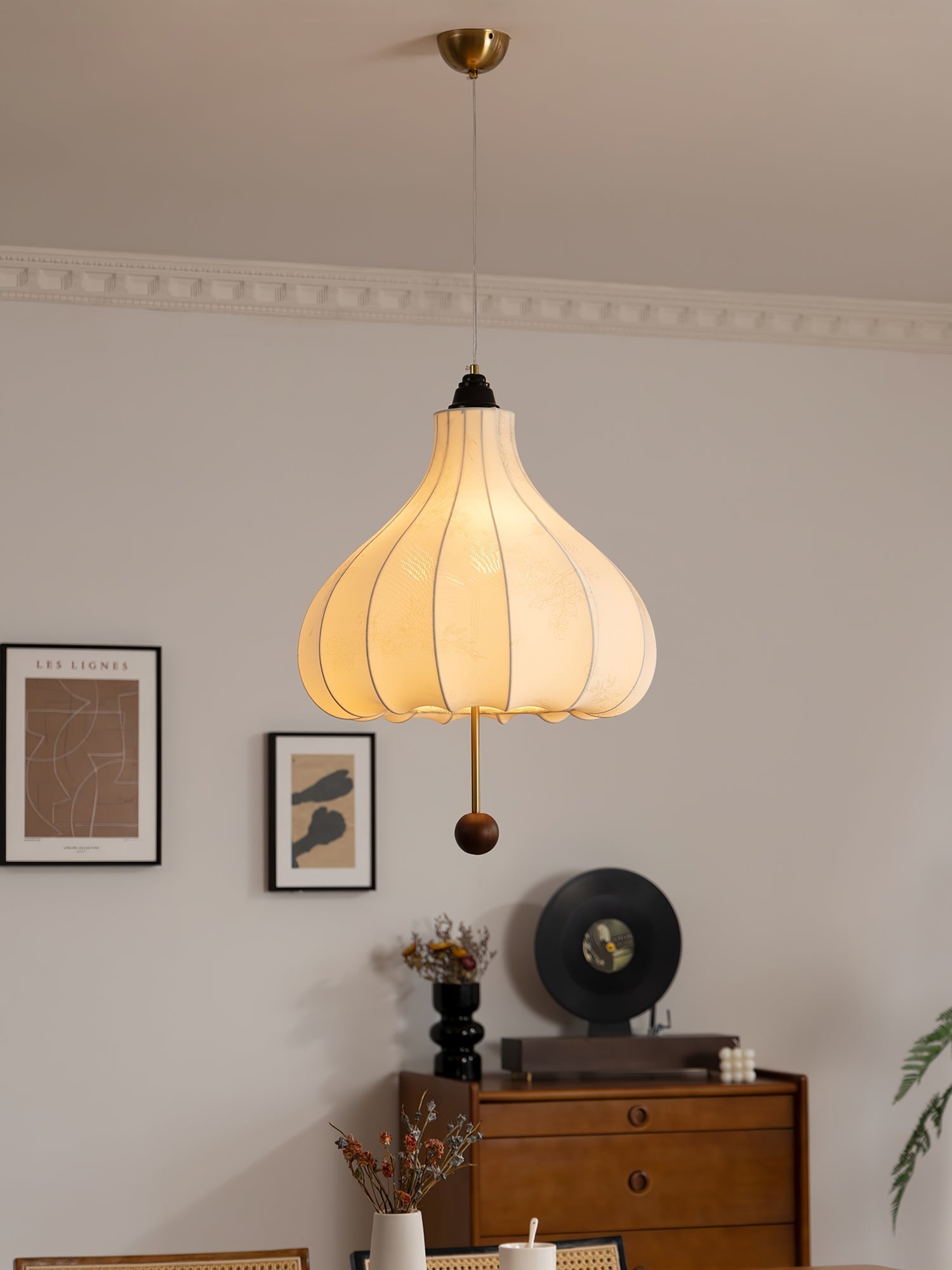 Chestnut Fabric Pendant Light - Lamp Outdoor