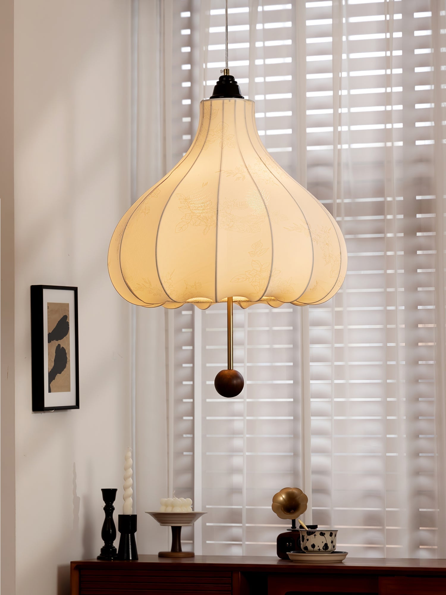 Chestnut Fabric Pendant Light - Lamp Outdoor