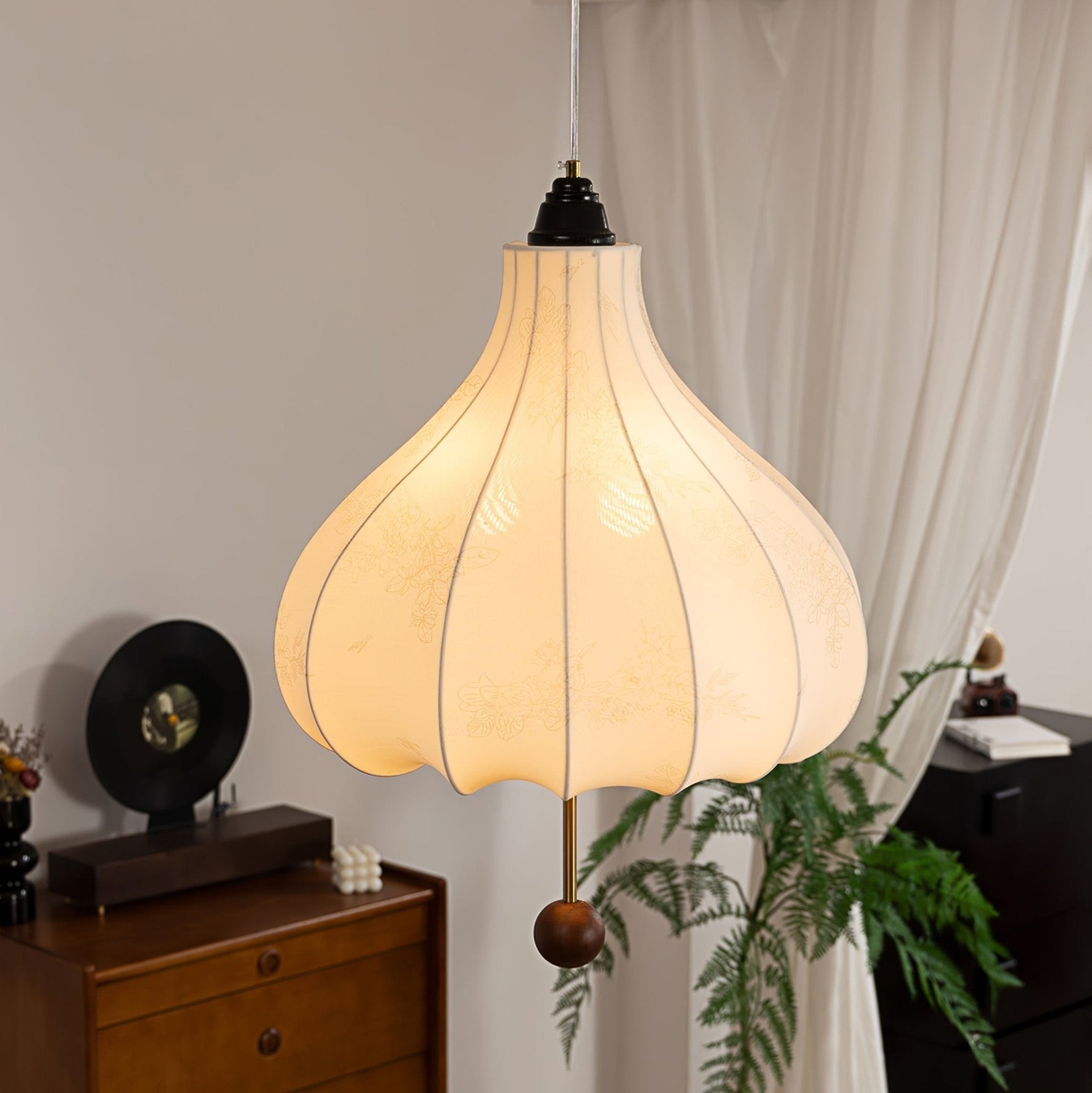 Chestnut Fabric Pendant Light - Lamp Outdoor