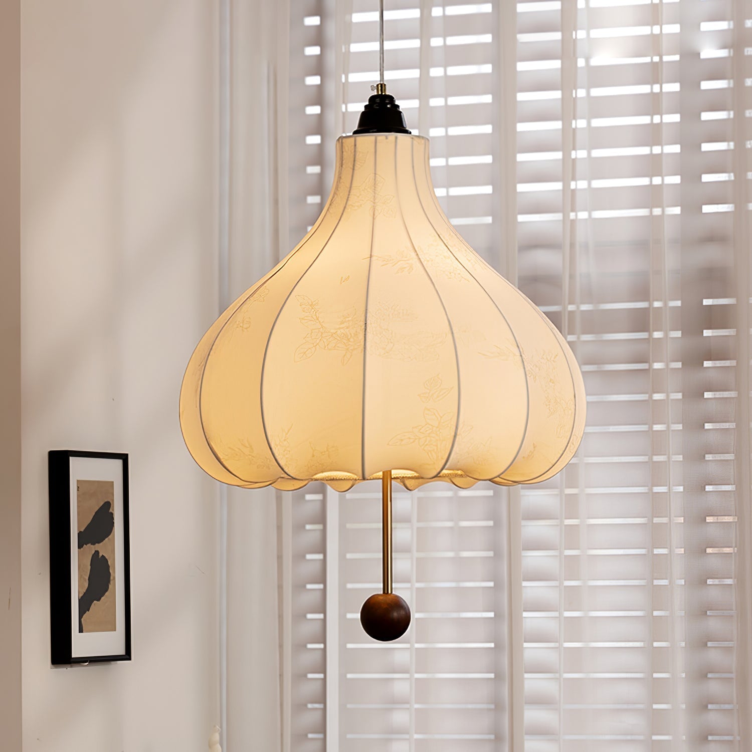 Chestnut Fabric Pendant Light - Lamp Outdoor