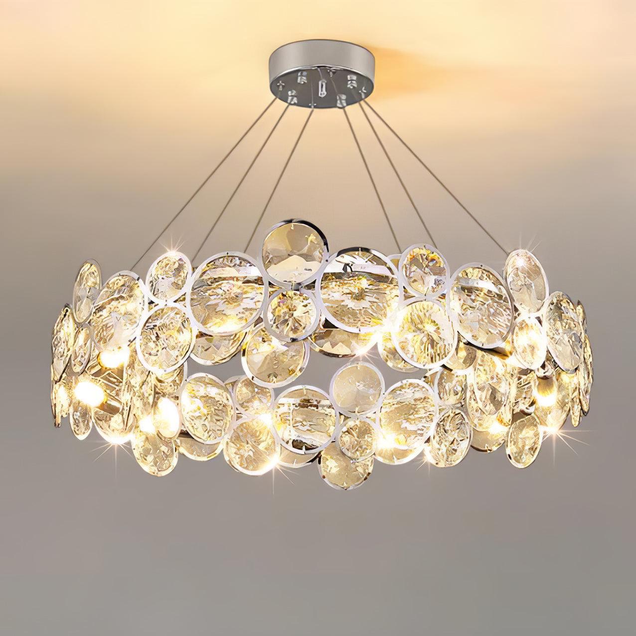 Chrome Round Crystal Chandelier - Lamp Outdoor