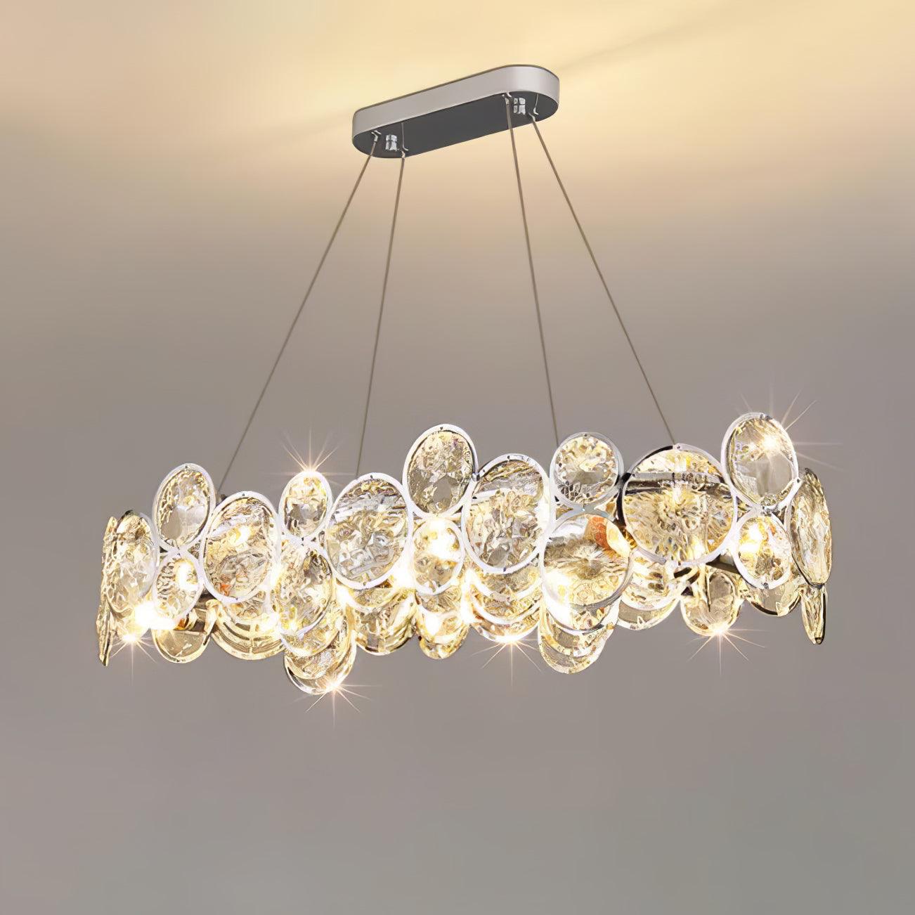 Chrome Round Crystal Chandelier - Lamp Outdoor