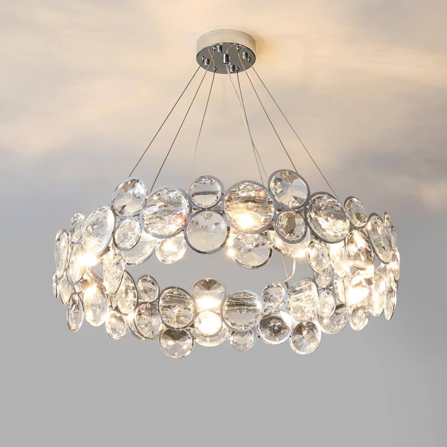 Chrome Round Crystal Chandelier - Lamp Outdoor
