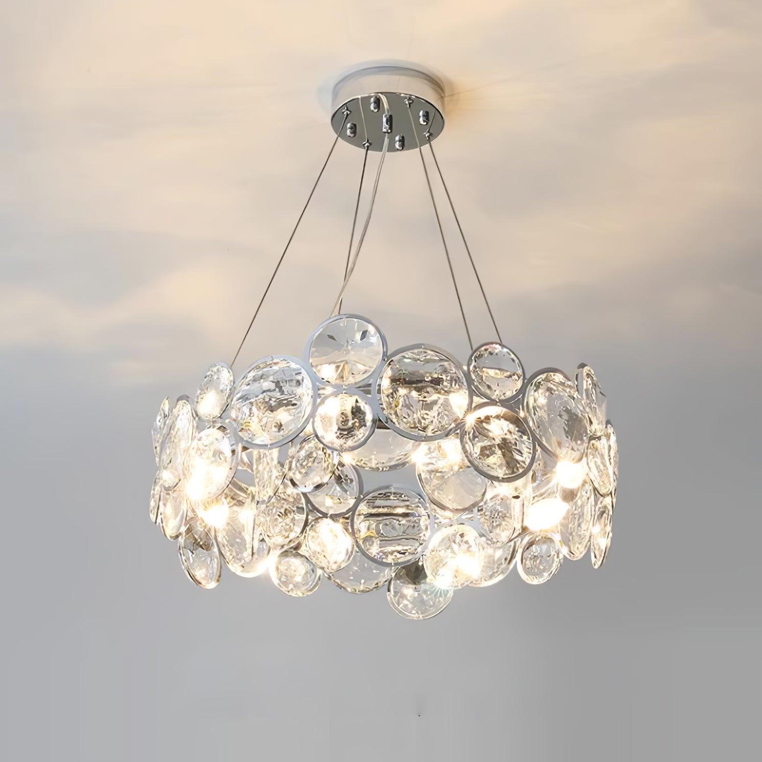 Chrome Round Crystal Chandelier - Lamp Outdoor