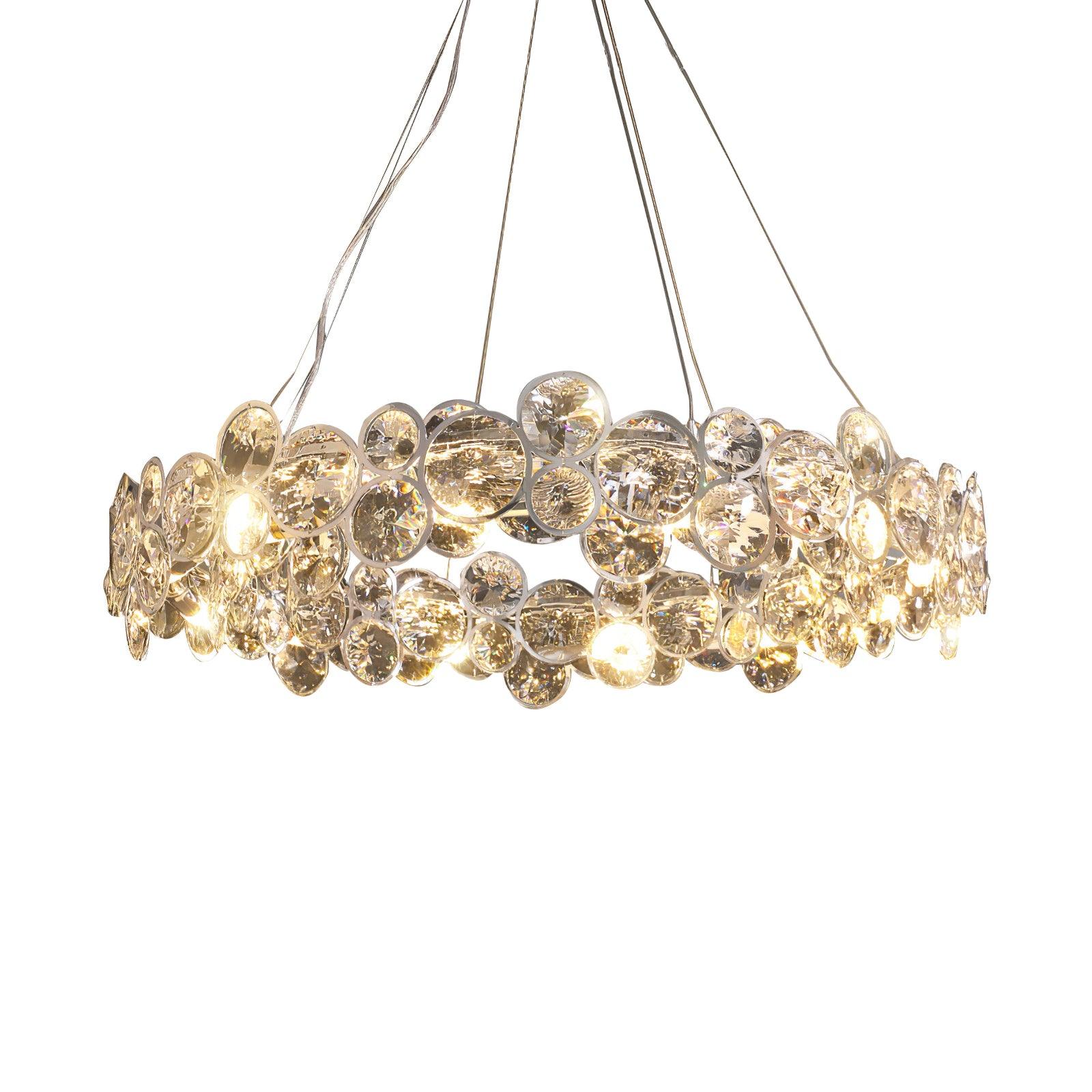 Chrome Round Crystal Chandelier - Lamp Outdoor