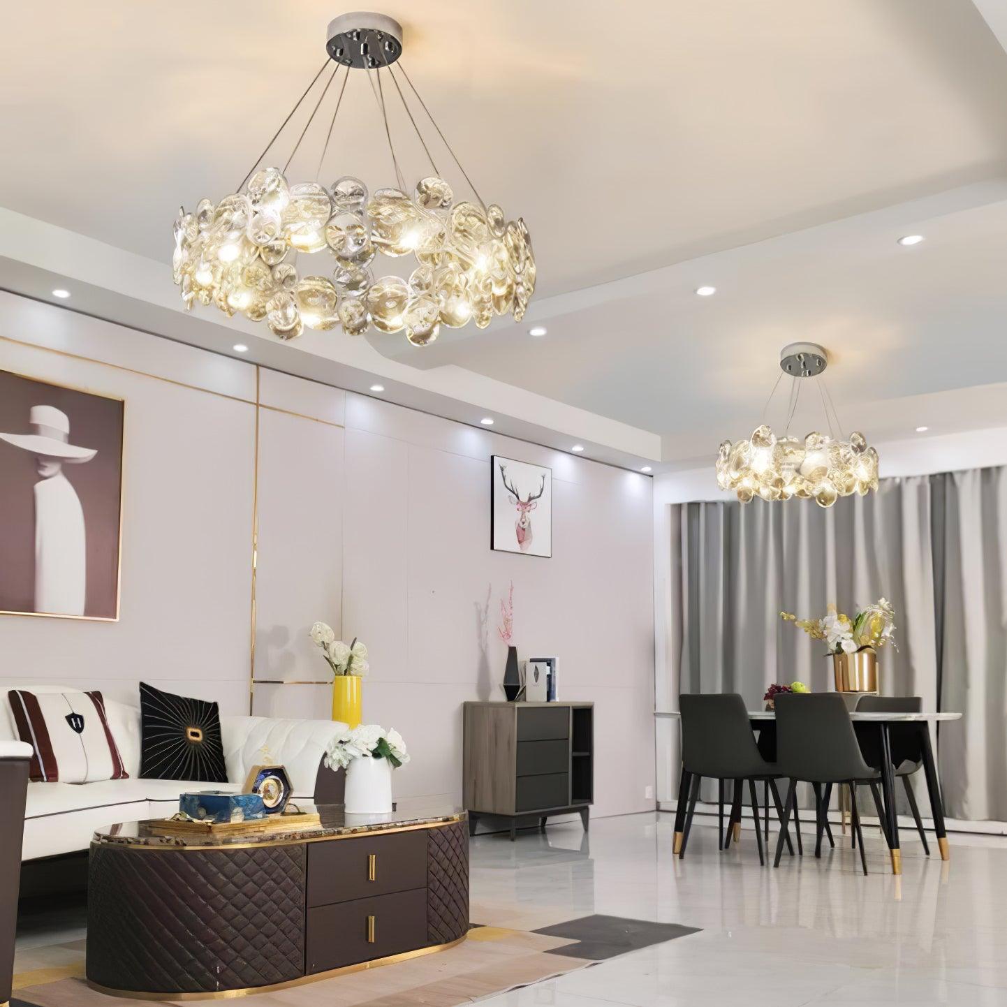 Chrome Round Crystal Chandelier - Lamp Outdoor