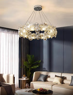 Chrome Round Crystal Chandelier - Lamp Outdoor
