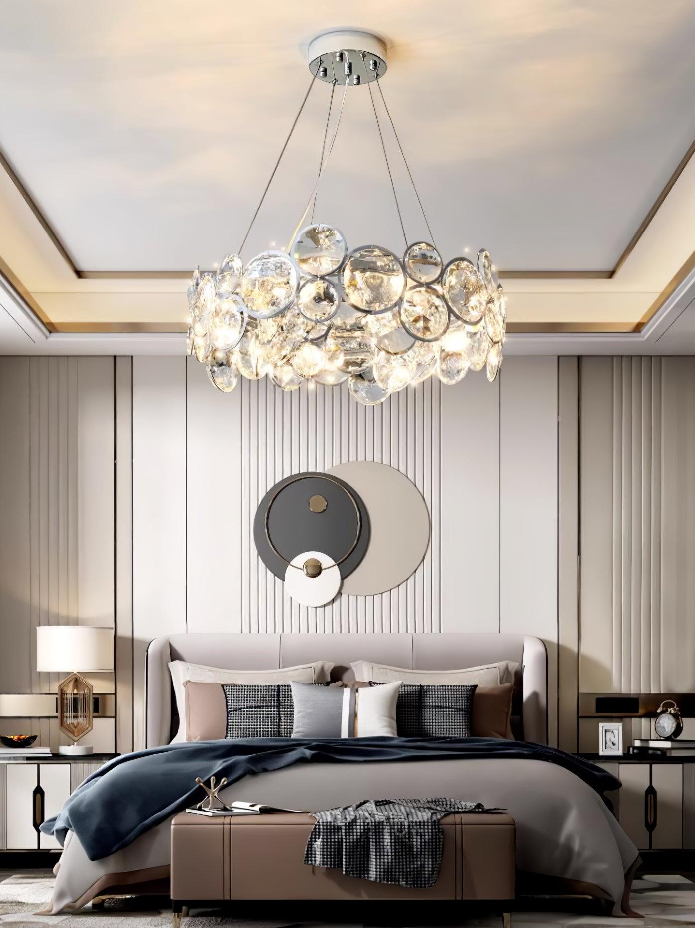 Chrome Round Crystal Chandelier - Lamp Outdoor