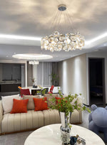 Chrome Round Crystal Chandelier - Lamp Outdoor