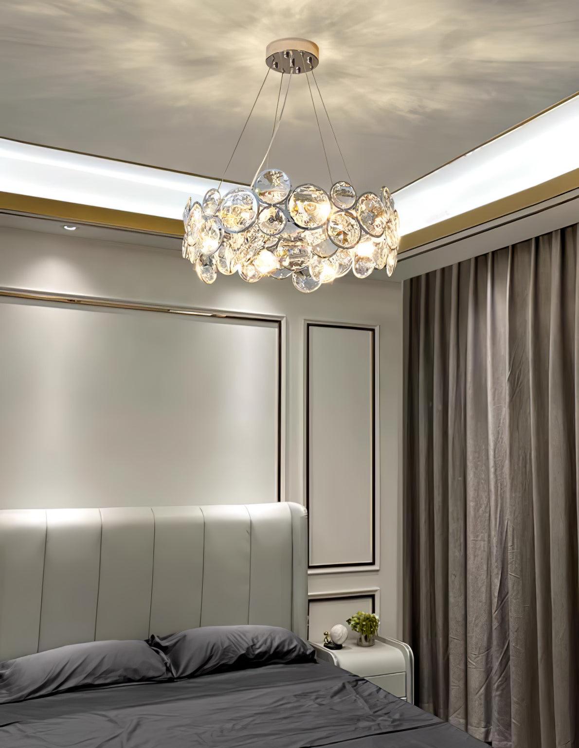Chrome Round Crystal Chandelier - Lamp Outdoor