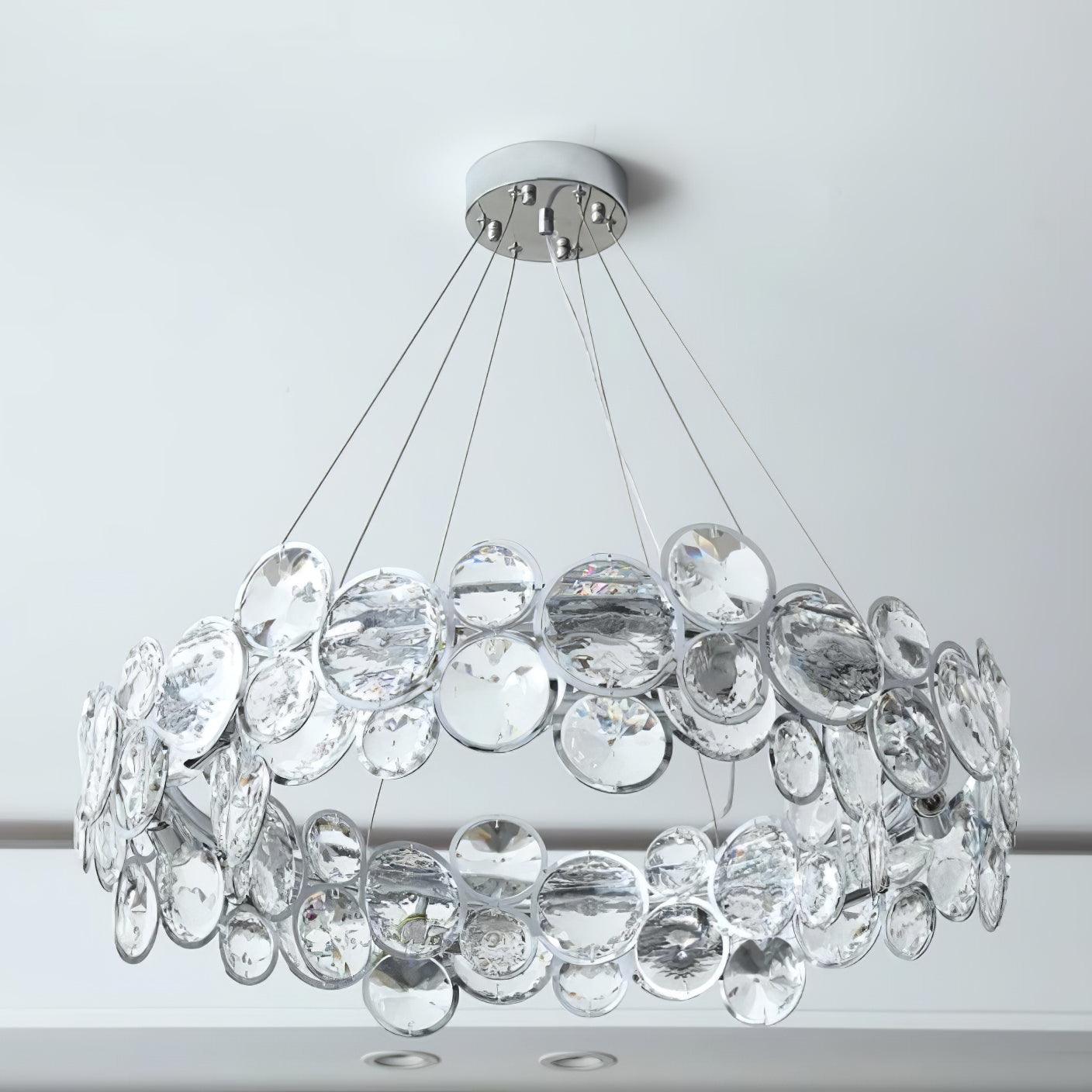 Chrome Round Crystal Chandelier - Lamp Outdoor