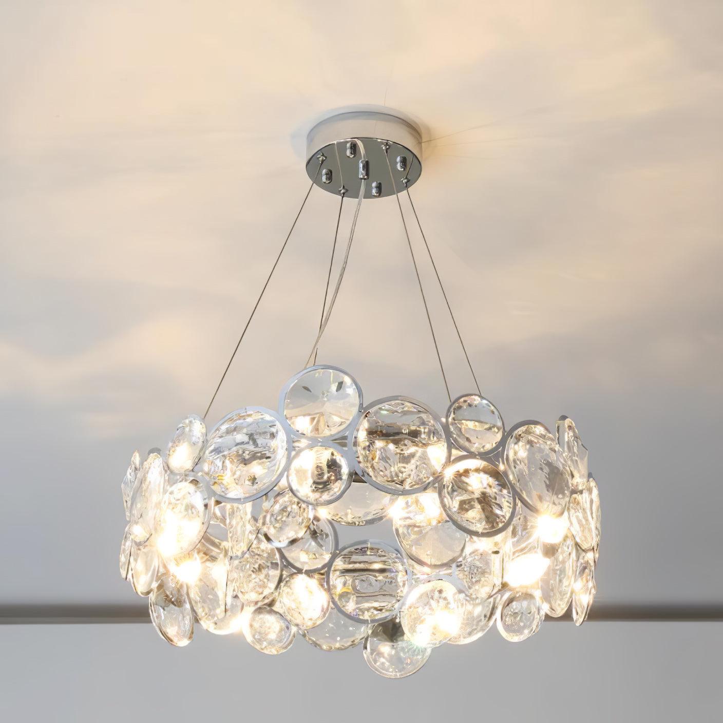 Chrome Round Crystal Chandelier - Lamp Outdoor