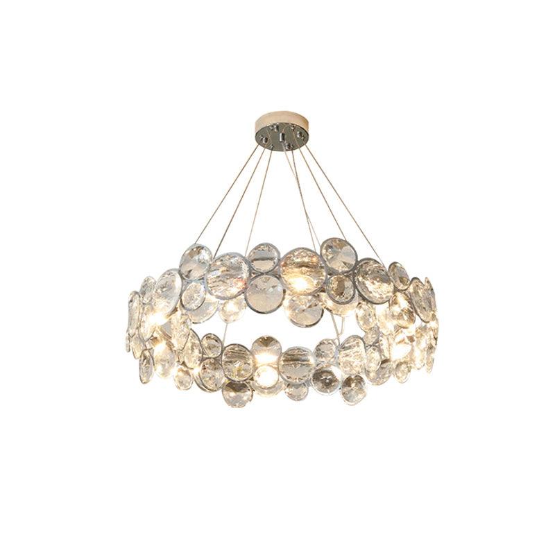 Chrome Round Crystal Chandelier - Lamp Outdoor