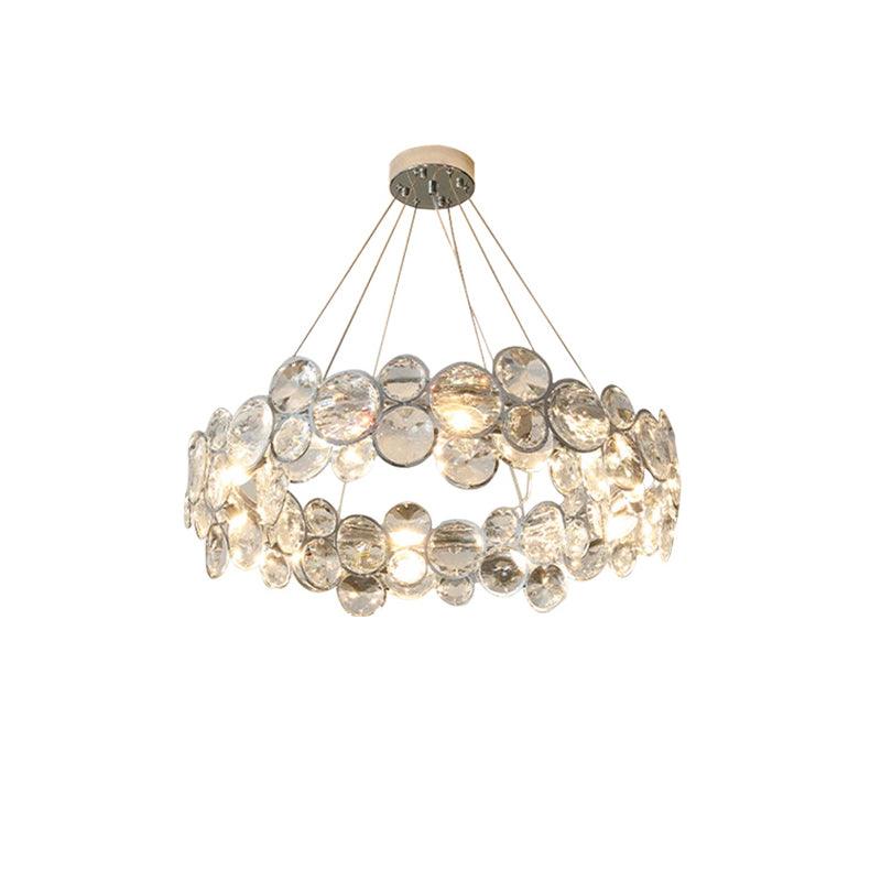 Chrome Round Crystal Chandelier - Lamp Outdoor