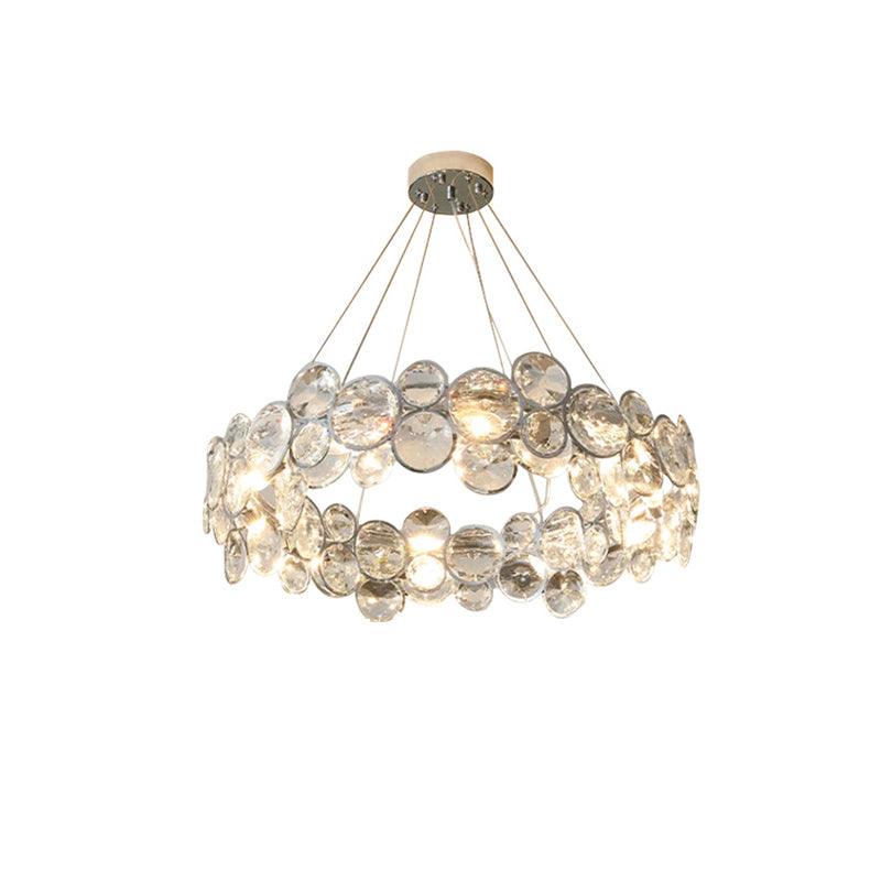 Chrome Round Crystal Chandelier - Lamp Outdoor
