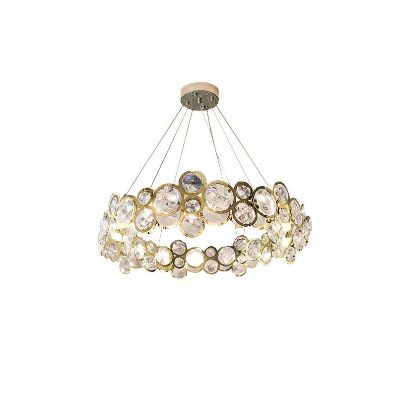 Chrome Round Crystal Chandelier - Lamp Outdoor
