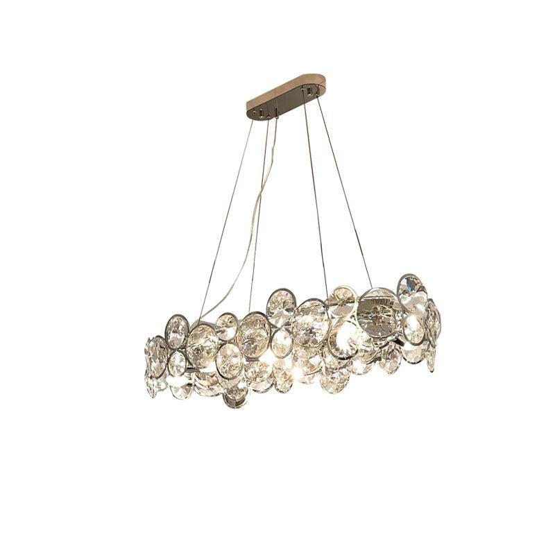 Chrome Round Crystal Chandelier - Lamp Outdoor