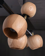 Avelira Rustic Wood Globe Linear Pendant Light - Lamp Outdoor