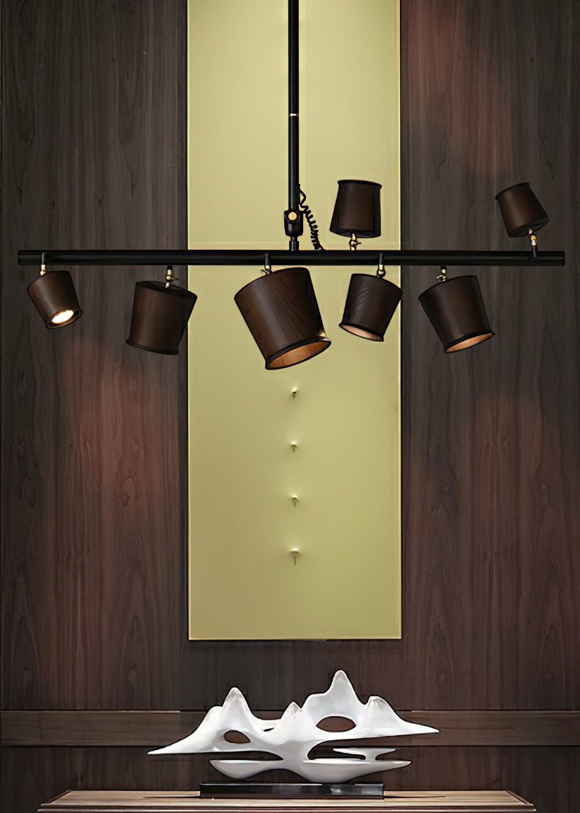 Avelira Rustic Wood Globe Linear Pendant Light - Lamp Outdoor