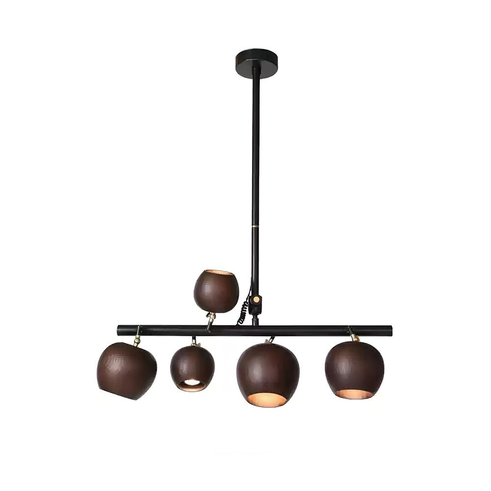 Avelira Rustic Wood Globe Linear Pendant Light - Lamp Outdoor