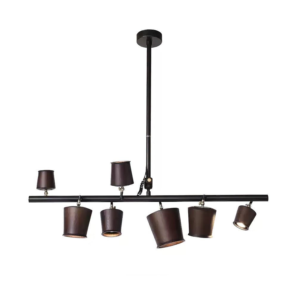 Avelira Rustic Wood Globe Linear Pendant Light - Lamp Outdoor