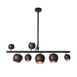 Avelira Rustic Wood Globe Linear Pendant Light - Lamp Outdoor