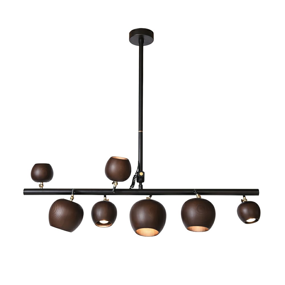 Avelira Rustic Wood Globe Linear Pendant Light - Lamp Outdoor