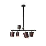 Avelira Rustic Wood Globe Linear Pendant Light - Lamp Outdoor