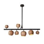 Avelira Rustic Wood Globe Linear Pendant Light - Lamp Outdoor
