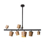 Avelira Rustic Wood Globe Linear Pendant Light - Lamp Outdoor