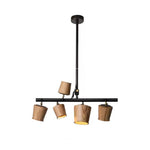 Avelira Rustic Wood Globe Linear Pendant Light - Lamp Outdoor