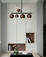 Avelira Rustic Wood Globe Linear Pendant Light - Lamp Outdoor