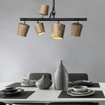 Avelira Rustic Wood Globe Linear Pendant Light - Lamp Outdoor